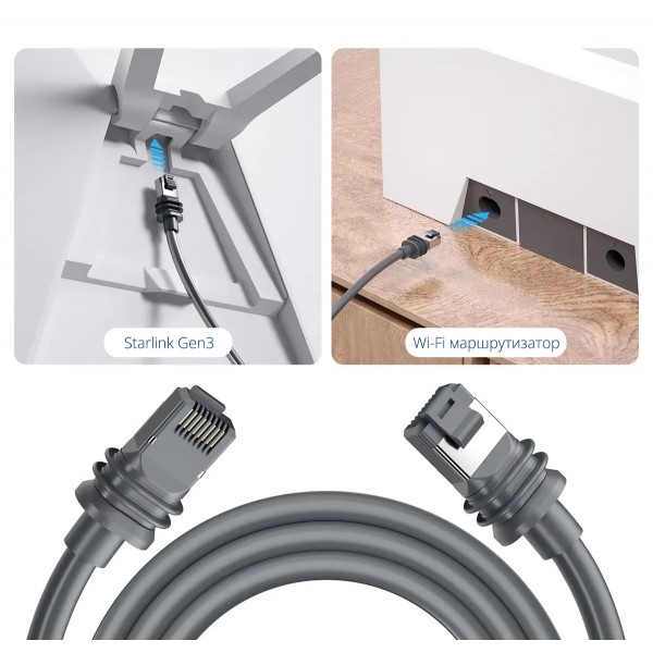 Змінний дата кабель (10м) для антети та роутера Starlink Gen3 (V3) REV4 Standart 4X/4 Cable (CS-265)