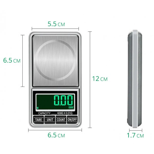 Ваги ювелірні електронні Digital Scale високоточні 0,05 г мін. / 600 г макс. (кабель USB-A) (CS-285)