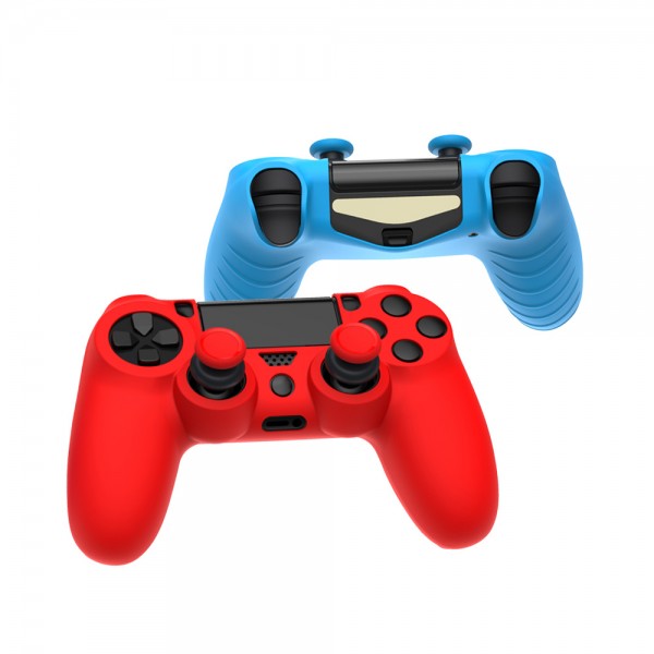 Силіконовий захисний червоний чохол та накладки на стіки (thumb grips) DOBE для геймпада DualShock 4 консолі Sony PlayStation 4 (PS4 PRO/PS4 Slim/PS4 Fat)