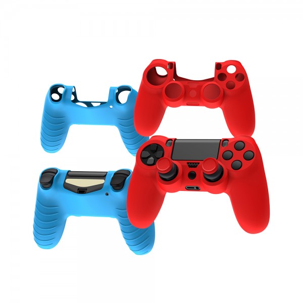 Силіконовий захисний червоний чохол та накладки на стіки (thumb grips) DOBE для геймпада DualShock 4 консолі Sony PlayStation 4 (PS4 PRO/PS4 Slim/PS4 Fat)