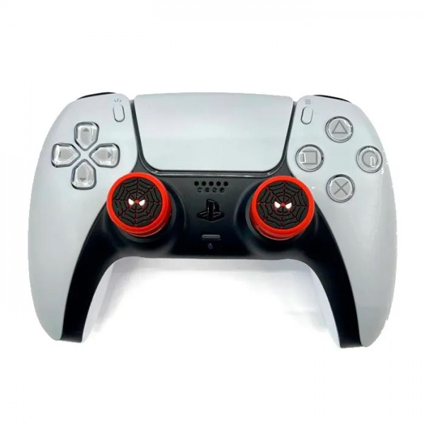 Силіконові накладки на стіки Spider-Man (Thumbstick) - 2шт для геймпаду DualSense консолі PlayStation 5 (PS5 / PS5 Slim / PS5 Pro), DualShock PlayStation 4 (PS4 PRO/PS4 Slim/PS4 Fat)