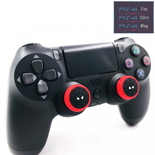 Силіконові накладки на стіки Spider-Man (Thumbstick) - 2шт для геймпаду DualSense консолі PlayStation 5 (PS5 / PS5 Slim / PS5 Pro), DualShock PlayStation 4 (PS4 PRO/PS4 Slim/PS4 Fat)