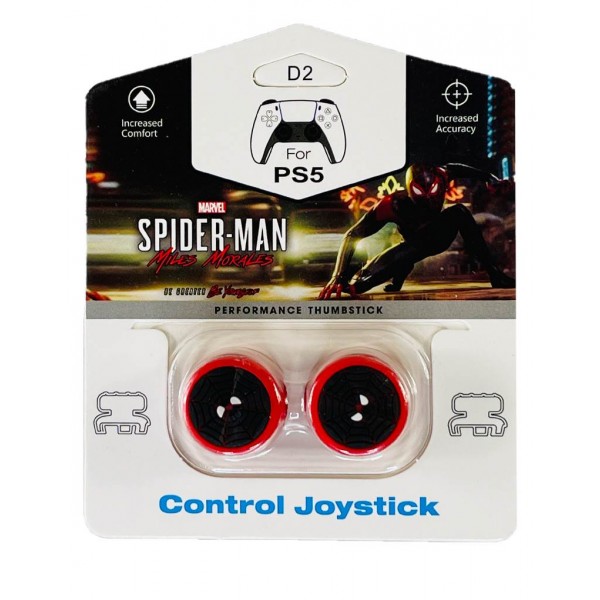 Силіконові накладки на стіки Spider-Man (Thumbstick) - 2шт для геймпаду DualSense консолі PlayStation 5 (PS5 / PS5 Slim / PS5 Pro), DualShock PlayStation 4 (PS4 PRO/PS4 Slim/PS4 Fat)