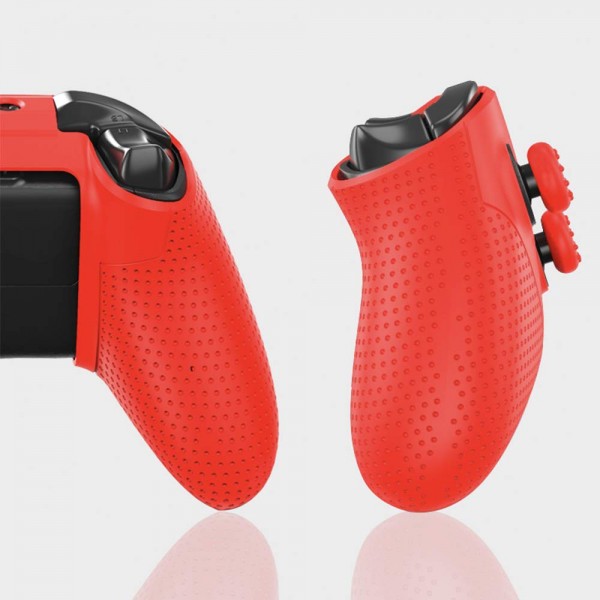Силіконовий захисний червоний чохол-кейс DOBE для геймпаду Microsoft Wireless Controller консолі Xbox Series S | X, дві накладки на стіки (thumb grips)