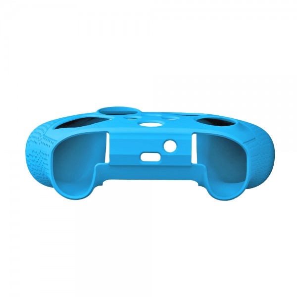 Силіконовий захисний синій чохол-кейс DOBE для геймпаду Microsoft Wireless Controller консолі Xbox Series S | X, дві накладки на стіки (thumb grips)