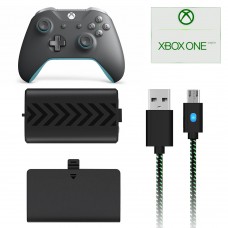Аккумуляторная батарея 1200 mAh и зарядный кабель DOBE 3м USB/micro USB для геймпада Microsoft Wireless Controller консоли Xbox One X / Xbox One S / Xbox One с LED подсветкой статуса зарядки контроллера, джойстика