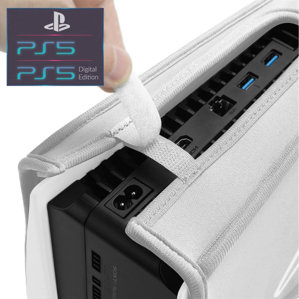 Пылезащитный серый кейс-чехол BUBM для игровой консоли-приставки Sony PlayStation 5 (PS5 / PS5 Digital Edition)