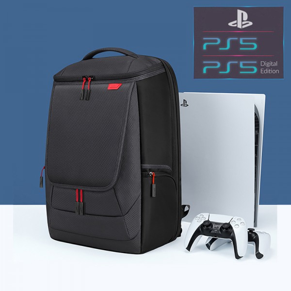 Дорожный рюкзак-сумка BUBM для переноски консоли Sony PlayStation 5 (PS5 / PS5 Digital Edition) / два геймпада DualSense / игровая приставка / водонепроницаемый материал