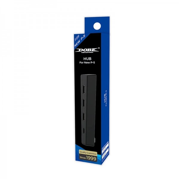 Адаптер-перехідник USB HUB DOBE (USB хаб) чотири роз'єми: 3х - USB-A 2.0 / 1x - USB Type-C для консолі-приставки Sony PlayStation 5: PS5 Slim / PS5 Pro (Disk Drive version / Digital Edition)