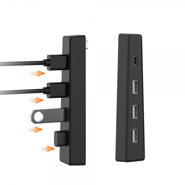 Адаптер-перехідник USB HUB DOBE (USB хаб) чотири роз'єми: 3х - USB-A 2.0 / 1x - USB Type-C для консолі-приставки Sony PlayStation 5: PS5 Slim / PS5 Pro (Disk Drive version / Digital Edition)