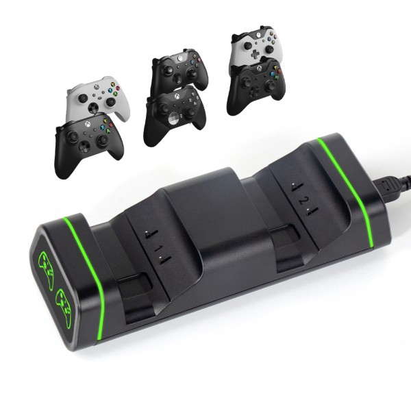 Подвійна зарядна док станція DOBE підставка для двох геймпадів Microsoft Xbox Series S,X / Xbox One X / Xbox One S / Xbox One c LED індикаторами статусу зарядки джойстика