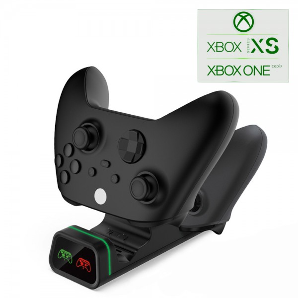 Подвійна зарядна док станція DOBE підставка для двох геймпадів Microsoft Xbox Series S,X / Xbox One X / Xbox One S / Xbox One c LED індикаторами статусу зарядки джойстика