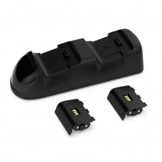 Подвійна зарядна dock станція DOBE з двома акумуляторними батареями 1200 mAh підставка для геймпадів Microsoft Wireless Controller Xbox Series X/S, Xbox One X/S з LED індикаторами статусу зарядки джойстика