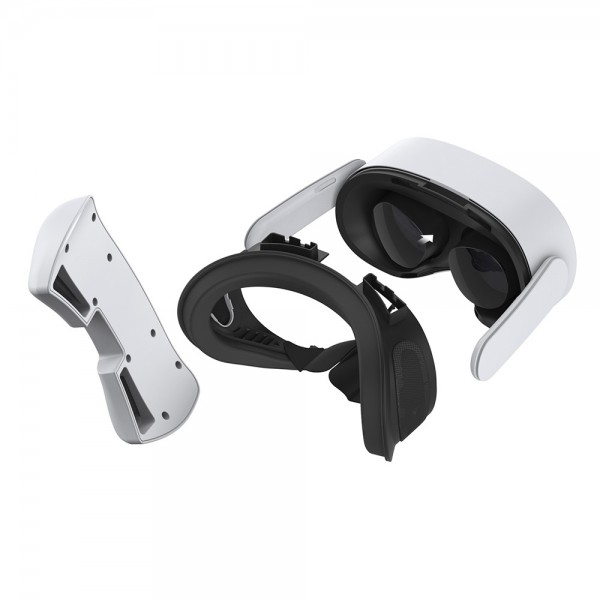 Маска - накладка DOBE на обличчя + Охолоджувальні вентилятори для VR шолома окулярів віртуальної реальності Meta Oculus Quest 3S / Захист від поту / Skin Friendly матеріали / Дві змінні подушечки