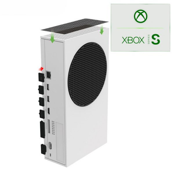 Пилозахисний комплект для ігрової приставки-консолі Xbox Series S з чотирма пилозахисними сітками та сімома пилозахисними силіконовими заглушками