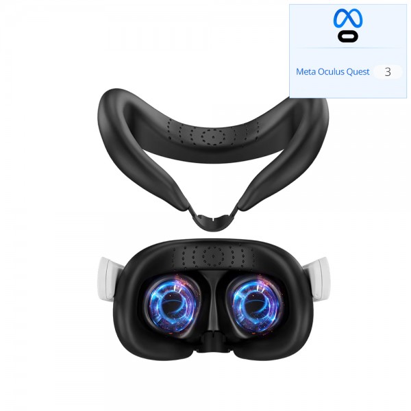 Силіконова маска-накладка-чохол Face Pad Cover для VR окулярів віртуальної реальності Meta Oculus Quest 3 / Захист від поту / Skin Friendly матеріал