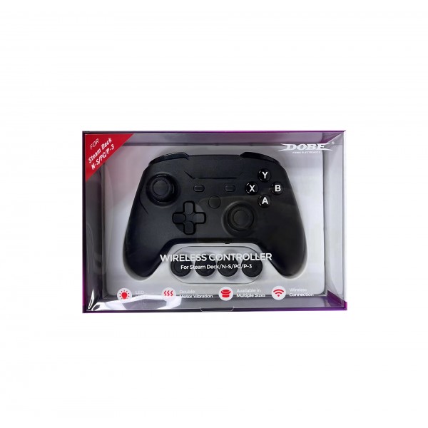 Бездротовий геймпад DOBE (2.4GHz USB-A ресивер, USB Type-C перехідник) для консолі Valve Steam Deck / Nintendo Switch (NS OLED) / ПК, ноутбука / Android / накладки на стіки контролера, джойстика