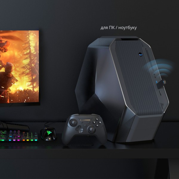 Бездротовий геймпад DOBE (2.4GHz USB-A ресивер, USB Type-C перехідник) для консолі Valve Steam Deck / Nintendo Switch (NS OLED) / ПК, ноутбука / Android / накладки на стіки контролера, джойстика