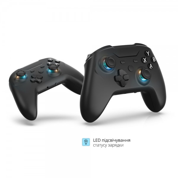Бездротовий геймпад DOBE (2.4GHz USB-A ресивер, USB Type-C перехідник) для консолі Valve Steam Deck / Nintendo Switch (NS OLED) / ПК, ноутбука / Android / накладки на стіки контролера, джойстика