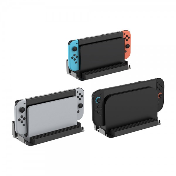 Настінне кріплення DOBE для консолі та зарядної dock станції Nintendo Switch 2 / Nintendo Switch (OLED) + Два тримачі для контролера Switch Pro + Місце для 28 ігрових картриджів / гачки під Joy-Con / кронштейн на стіну