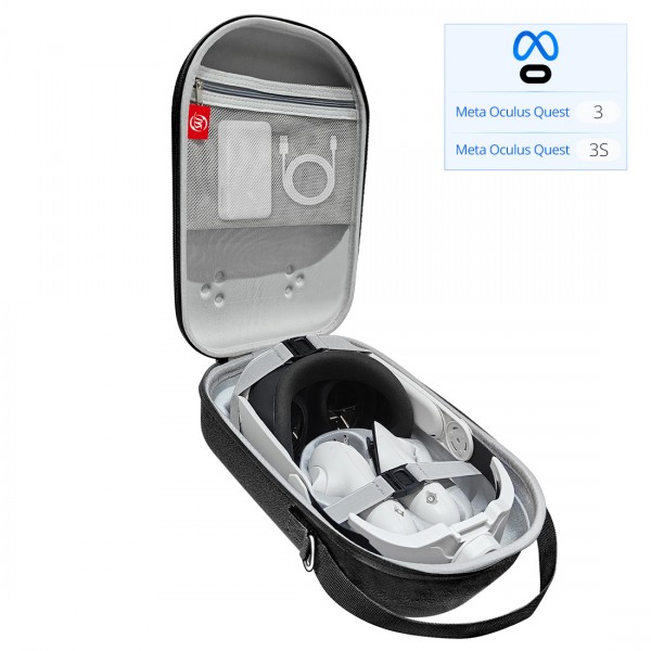 Захисна сумка-кейс JYS для перенесення VR шолома - окулярів віртуальної реальності Meta Oculus Quest 3 / 3S | Контролера Touch Plus | Зарядного пристроя / кабелів | Head Strap | Дорожній чохол
