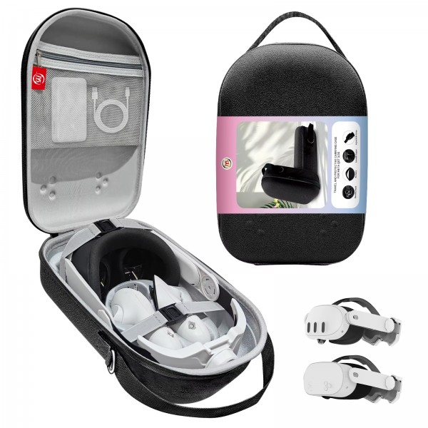 Захисна сумка-кейс JYS для перенесення VR шолома - окулярів віртуальної реальності Meta Oculus Quest 3 / 3S | Контролера Touch Plus | Зарядного пристроя / кабелів | Head Strap | Дорожній чохол