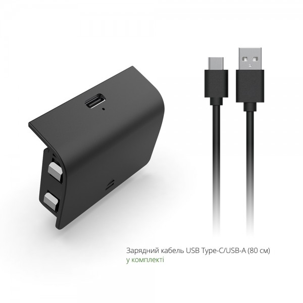 Акумуляторна батарея 800 mAh + зарядний кабель USB Type-C / USB-A (80 см) DOBE для геймпада Microsoft Wireless Controller консолі Xbox Series S | X з LED індикатором статусу зарядки