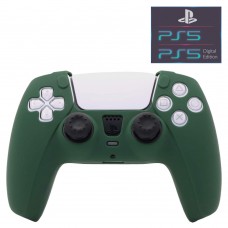 Силиконовый защитный зеленый чехол DOBE для геймпада DualSense консоли Sony PlayStation 5 (PS5 / PS5 Digital Edition)
