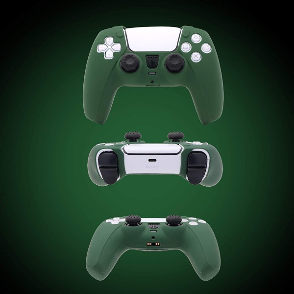Силиконовый защитный зеленый чехол DOBE для геймпада DualSense консоли Sony PlayStation 5 (PS5 / PS5 Digital Edition)
