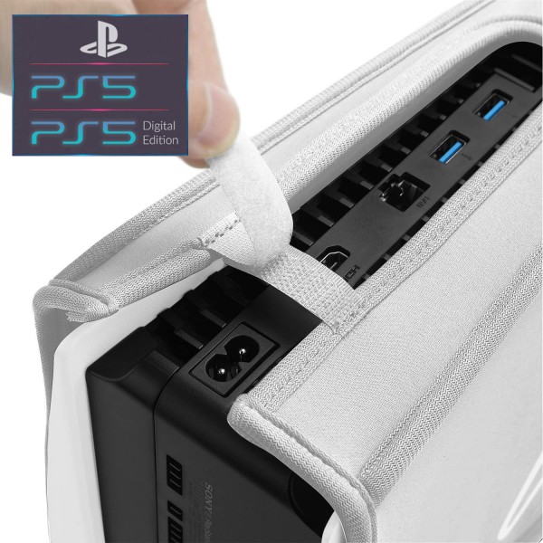 Пилозахисний сірий кейс-чохол BUBM для ігрової консолі-приставки Sony PlayStation 5 (PS5/PS5 Digital Edition)