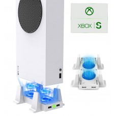 Вертикальная охлаждающая подставка DOBE для игровой приставки-консоли Xbox Series S с тремя уровнями скорости обдува кулеров