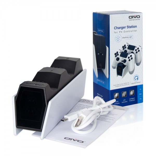 Двойная зарядная dock станция OIVO подставка для контроллеров DualShock 4 Sony PlayStation 4 (PS4 / PS4 SLIM / PS4 PRO) c LED индикаторами статуса зарядки