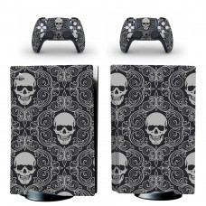 Виниловые наклейки на PS5 Disk Drive version и геймпад DualSense Skull Sony PlayStation 5 игровая консоль Skin (PV5066)