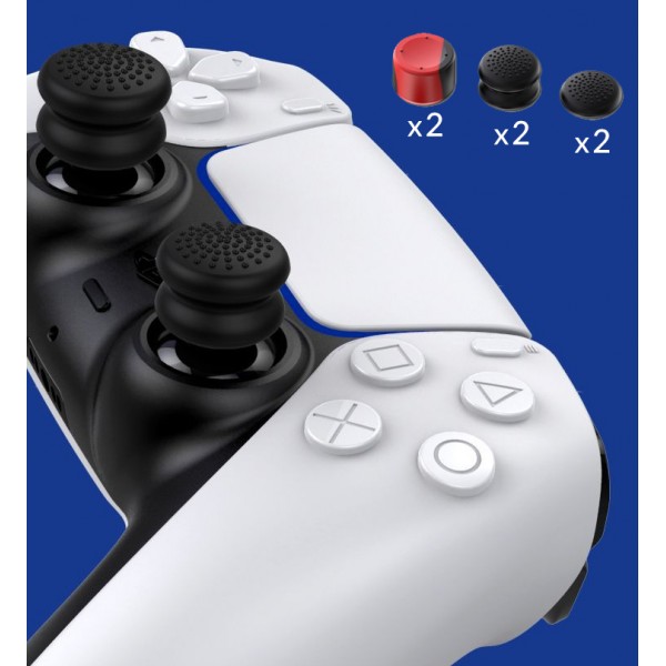 Силиконовые накладки на стики ipega - 6шт в трех размерах (thumb grips kit) для геймпада DualSense консоли Sony PlayStation 5 (PS5 / PS5 Digital Edition)