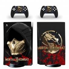 Виниловые наклейки на PS5 Disk Drive version и геймпад DualSense Mortal Kombat Sony PlayStation 5 игровая консоль Skin (PV5065)