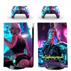 Виниловые наклейки на PS5 Digital Edition и геймпад DualSense Cyberpunk 2077 Sony PlayStation 5 игровая консоль Skin (PV5017)