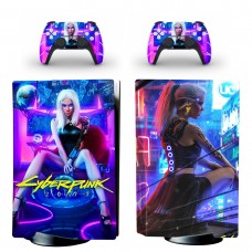 Виниловые наклейки на PS5 Disk Drive version и геймпад DualSense Cyberpunk 2077 Sony PlayStation 5 игровая консоль Skin (PV5055)