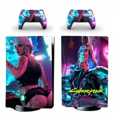 Виниловые наклейки на PS5 Disk Drive version и геймпад DualSense Cyberpunk 2077 Sony PlayStation 5 игровая консоль Skin (PV5056)