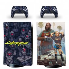 Виниловые наклейки на PS5 Digital Edition и геймпад DualSense Cyberpunk 2077 Sony PlayStation 5 игровая консоль Skin (PV5001)