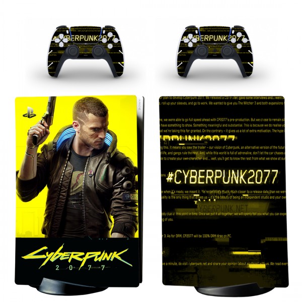 Виниловые наклейки на PS5 Digital Edition и геймпад DualSense Cyberpunk 2077 Sony PlayStation 5 игровая консоль Skin (PV5012)