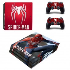 Виниловые наклейки на PS4 PRO и Dualshock Spiderman Sony PlayStation 4 Pro Custom Skin Playsole Vinyls (PV1011)