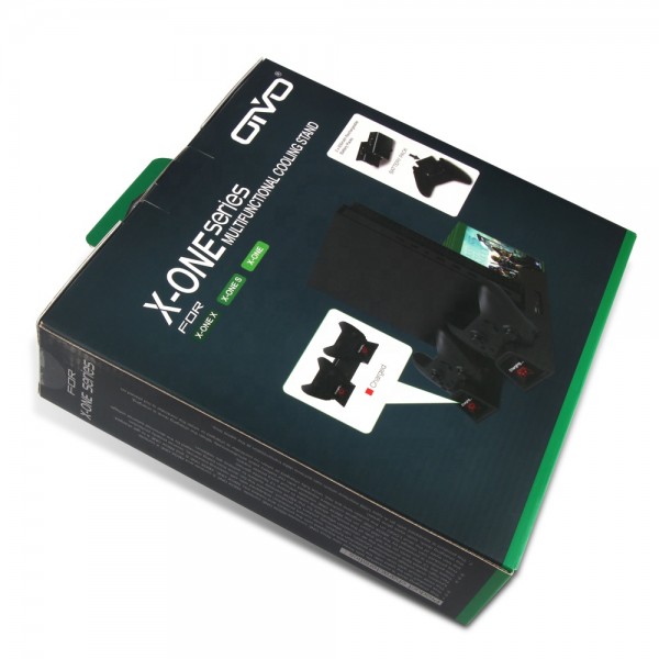 Мультифункциональная вертикальная подставка OIVO для консоли Xbox One X / Xbox One S / Xbox One с LED подсветкой статуса зарядки, зарядная станция для двух геймпадов Microsoft Wireless Controller, подставка под 12 дисков