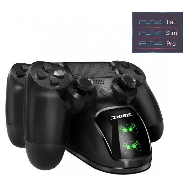 Двойная зарядная dock станция DOBE подставка для 2-х контроллеров Dualshock Playstation PS4 / PS4 SLIM / PS4 PRO c LED индикаторами статуса зарядки