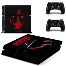Виниловые наклейки на PS4 и Dualshock Deadpool Sony PlayStation 4 Fat Custom Skin Playsole Vinyls (PV3002)