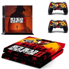 Виниловые наклейки на PS4 и Dualshock Read Dead Redemption 2 Sony PlayStation 4 Custom Skin Playsole Games (PG210)
