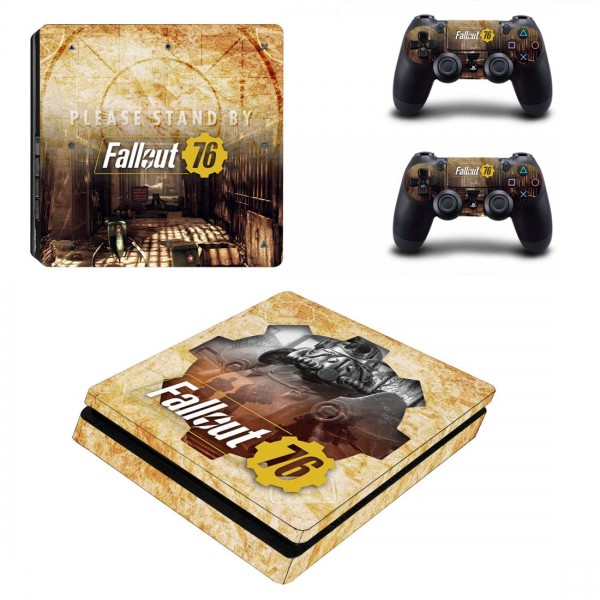 Виниловые наклейки на PS4 SLIM и Dualshock Fallout Sony PlayStation 4 Custom Skin Playsole Games (PG109)