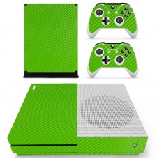 Виниловые наклейки на Xbox One S и Gamepad Green Carbon Custom Skin Playsole Games (PG408)