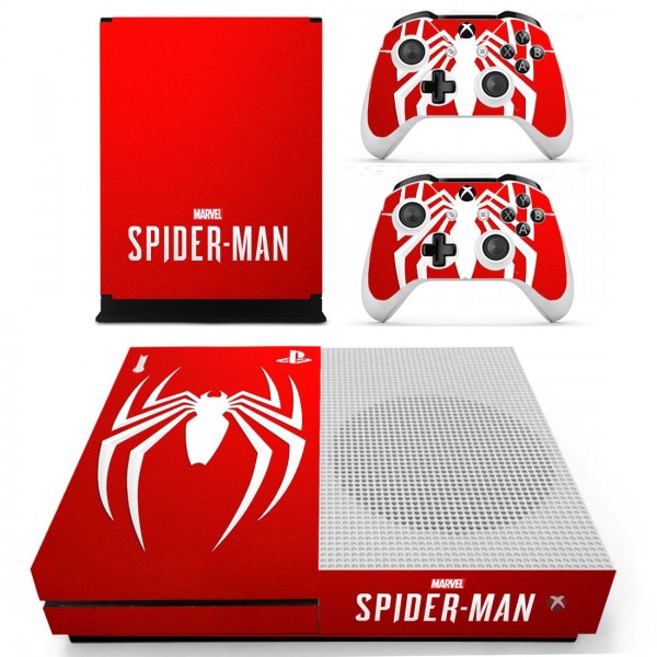Виниловые наклейки на Xbox One S и Gamepad Spider-Man Custom Skin Playsole Games (PG404)