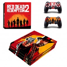 Виниловые наклейки на PS4 PRO и Dualshock Red Dead Redemption 2 Sony PlayStation 4 Custom Skin Playsole Games (PV026)